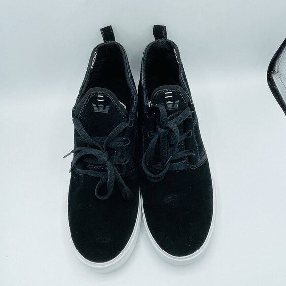 Supra Shoes Mens 10 Black & White Suede Leather MMVI Kensington Skate Sneakers - Picture 6 of 13